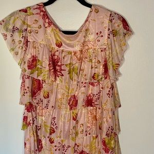 NWOT LC Lauren Conrad pink floral blouse size M